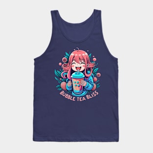 cute anime drinking Tank Top